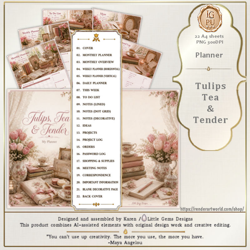 (image for) Planner | PU | Tulips, Tea & Tender